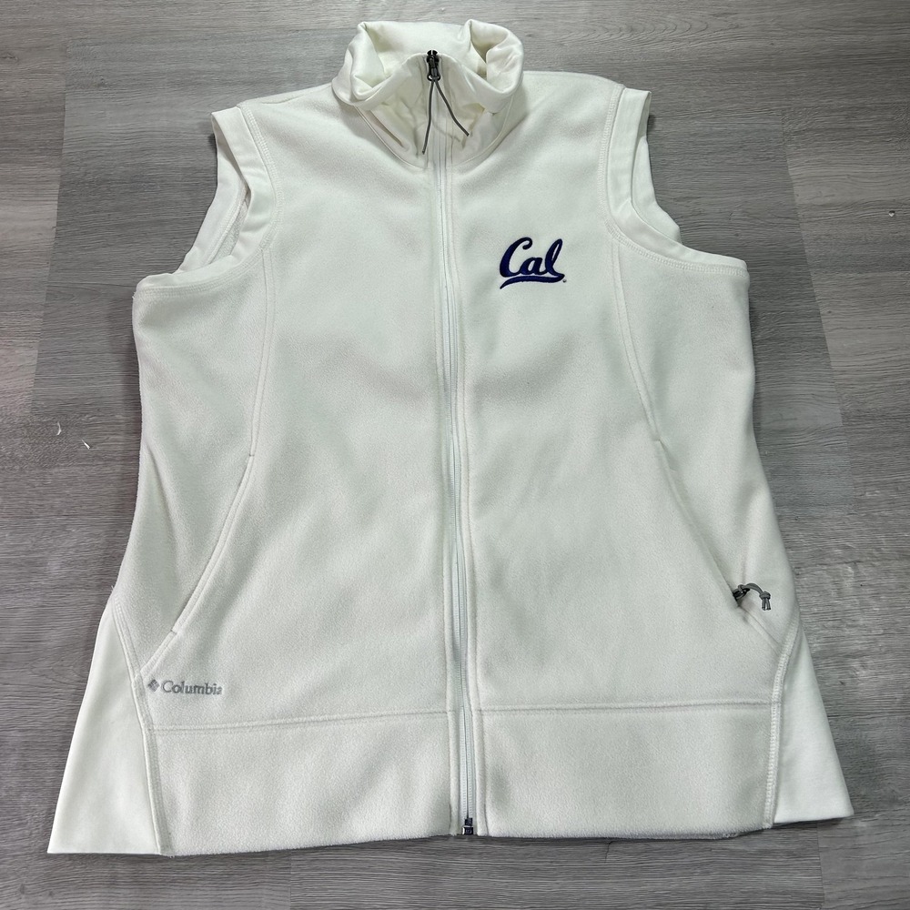 California Golden Bears Jacket Womens XL White NCAA College Columbia Fleece Vest
